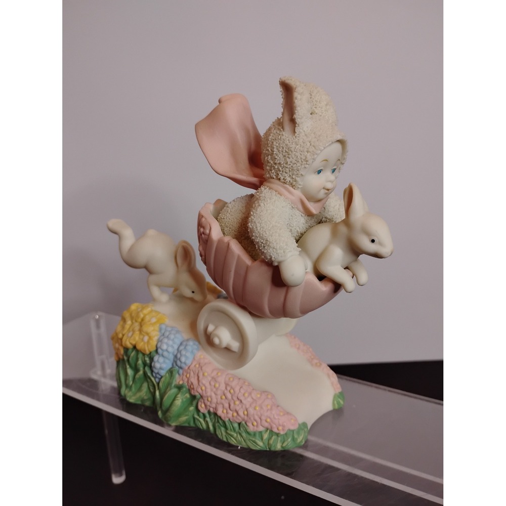 Dept 56 Snowbabies On the Fast Track Figurine 56.26389 Easter Bunny Egg 6 inch